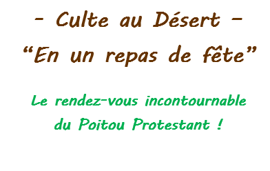 Culte au désert : 22 août 2026
