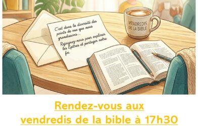 Prochain vendredi de la bible, le 25 septembre 2026 à 17h30