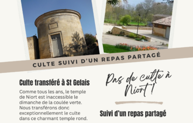 Culte à Saint Gelais le 18 octobre 2026