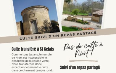Culte à Saint Gelais le 18 octobre 2026